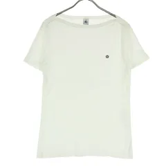 PETIT BATEAU プチバトー ワンポイントロゴ 半袖 Tシャツ M アイボリー レディース 古着のサムネイル