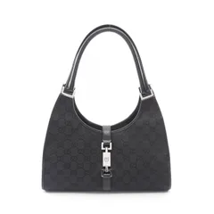 グッチ GUCCI ショルダーバッグ ジャッキー GGキャンバス 01719 ブラック キャンバス レザー ショルダーバッグ レディース Used A