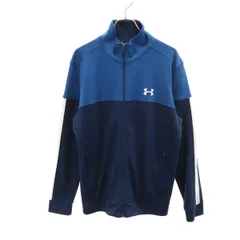 UNDER ARMOUR アンダーアーマー バイカラー トラックジャケット LG ネイビー系 ジャージ メンズ 古着のサムネイル