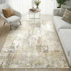INOVADAY ラグ カーペット 90×150cm 厚?7mm 滑り止め 洗える リビングマット オールシーズン快適 こたつマット 床暖房 ホットカーペット対応 撥水加工 低ホルム おしゃれ 絨毯 ブラウンｍａのサムネイル