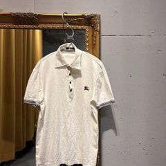 ✨美品✨バーバリーロンドン ポロシャツ TBロゴ ノバストライプ 鹿の子 白 ✨美品✨バーバリーロンドン ポロシャツ TBロゴ ノバストライプ 鹿の子