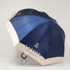 傘 LANVIN COLLECTION ランバンコレクション USED品 ブランドロゴ ネイビー×ベージュ バイカラー 60cm A4117のサムネイル