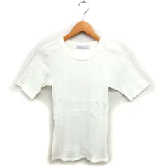 エトレトウキョウ ETRE TOKYO リブ カットソー Tシャツ コットン 綿 透け感 ラウンドネック 五分袖 F オフホワイト /NT7のサムネイル