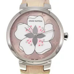 値下 ルイ・ヴィトン LOUIS VUITTON Q13MJE タンブール サクラ 8P ダイヤモンド ピンク クォーツ レディース 美品 腕時計 □#145300のサムネイル