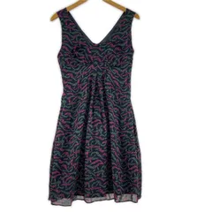 MARC BY MARC JACOBS マークバイマークジェイコブス 総柄 ノースリーブワンピース size0/ネイビー×ピンク×グリーンのサムネイル