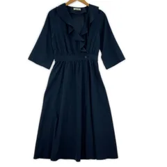 AG by aquagirl ギャザー ロングジャケット sizeS/ネイビーのサムネイル