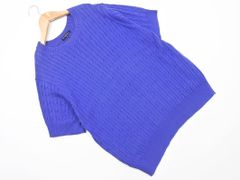 23구 큰 사이즈 케이블 뜨개질 여름 니트 스웨터 size46/감색 ■◆ 레이디스