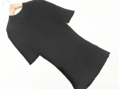 Brahmin ブラーミン シルク混 半袖 モックネック リブ サマー ニット セーター 黒 ■◆ レディースのサムネイル