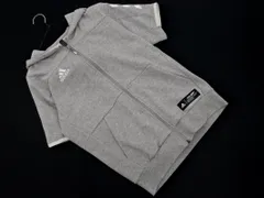 adidas アディダス トラック 半袖 ジップアップ パーカー sizeS/ライトグレー ■◆ メンズのサムネイル