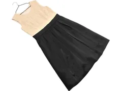LAPIS LUCE BEAMS ラピスルーチェビームス ノースリーブ Aライン ワンピース size36/ライトベージュｘ黒 ■◆ レディースのサムネイル