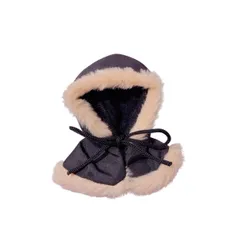 ぬいぐるみの服 モッズコート ケープ 【ブラック】 ぬい活 コスチューム マスコット用 着せ替え 10cm/11cmサイズ ポンチョ 黒のサムネイル