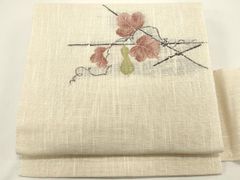 夏帯】日本刺繍 海 貝 珊瑚 絹芭蕉 手刺繍 - メルカリ