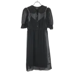 MARC JACOBS マーク ジェイコブス THE KAT DRESS パフスリーブ シアー ドレスワンピース V5000041 20 ブラック 0のサムネイル
