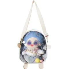 [YUYAKESHI] 痛バ 見せバッグ クリア リュック ショルダーバッグ 小羊 外出 片面透明 推し活 ぬいポーチ 萌えグッズ 2way 10-20cmぬいぐるみ用のサムネイル