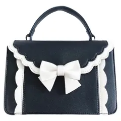 リボン付きスカラップ痛ショルダーバッグ オタ活 ぬいバック W21cm×H15cm×D9cmのサムネイル