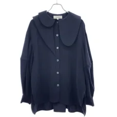 ENFOLD エンフォルド 24SS ASYMMETRY COLLAR BLOUSE アシンメトリーカラーブラウス 300HS130-0360 ネイビー 38のサムネイル