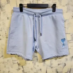 アミ 톤オン톤 ハートロゴ ライトブルー ハーフパンツ Lのサムネイル