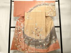 平和屋着物＊夏物 男性 訪問着 絽 立波文 キングサイズ 正絹 逸品