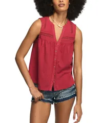 ラッキーブランド レディース トップス シャツ Vネック ノースリーブ Lucky Brand Womens VNeck Sleeveless Top Deep Claretのサムネイル