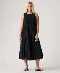 リーバイス レディース トップス ワンピース ティアード シャーリング Levis Womens Cely Smocked Tieredress Anthracite Nightのサムネイル