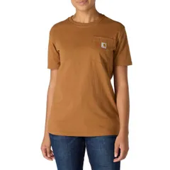 カーハート レディース トップス シャツ Carhartt 103067 Loose Fit Heavyweight PocketShirt Short Sleeve Carhartt Brown ブのサムネイル