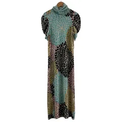 ミッソーニ MISSONI ニットロングワンピース カシミヤ混 シルク混 タートルネック 花柄プリント 総柄 マルチカラー 42 LL相当 レディースのサムネイル