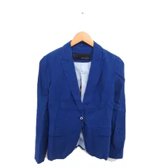 ザラ ベーシック ZARA BASIC テーラード ジャケット ソフトデニム リネン 総裏地 薄手 S ブルー 青 /TTのサムネイル