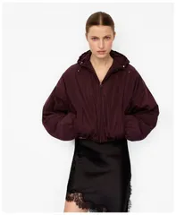 マンゴ レディース アウター ジャケット・ブルゾン フーデッドジャケット MANGO Womens Oversized Hooded Jacket Maroon マルーンのサムネイル