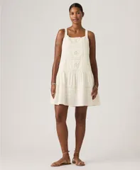 リーバイス レディース トップス ワンピース ミニ 刺繍 Levis Premium Womens Katembroide red Square Neck Mini Dress Cloudancerのサムネイル