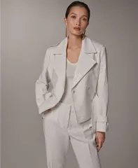 ダナ キャラン ニューヨーク レディース アウター ジャケット・ブルゾン Donna Karanew York Womens Notch Lapel Collar Jacket Cream クリームのサムネイル