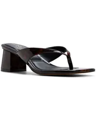 アルド レディース シューズ サンダル ALDO Womens Antonina Square Toe Thong Dressandals Brown Patent ブラウンのサムネイル