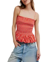 フリーピープル レディース トップス タンクトップ Free People Womensundance Square Neck Tank Top Red Combo レッドのサムネイル