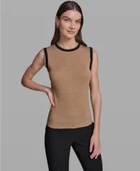 カール ラガーフェルド レディース アウター ニット・セーター クルーネック ノースリーブ KARLAGERFELD PARIS Womens Crewneck Sleevelessweater Caのサムネイル