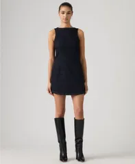 リーバイス レディース トップス ワンピース デニム Levis Premium Womens Little Boat Neck Denim Dress Fem Fatale デニムのサムネイル