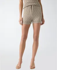 ゲス レディース ボトムス ハーフパンツ・ショーツ ショートパンツ GUESS Womenserina Pointelle Stitch PullOn Shorts LIGHT OAK MULTI マのサムネイル
