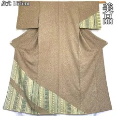 #R057 美品 付け下げ 金彩加工 薪糊散らし 丹後ちりめん 手描き 正絹 身丈164cm 和服 和装 フォーマル 着物のサムネイル