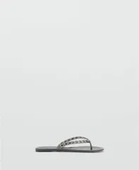 マンゴ レディース シューズ サンダル MANGO Womens Vinyl Strapstudded Sandals Gray グレーのサムネイル