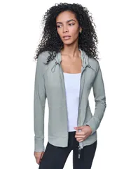 ダナ キャラン ニューヨーク レディース アウター コート DKNY Womens Lightweight Waffle ZipFront Bay Leafのサムネイル