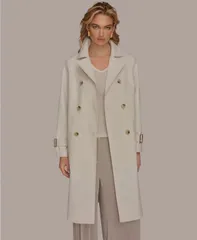 ダナ キャラン ニューヨーク レディース アウター コート Donna Karanew York Womens Double Breasted Belted Notch Collar Trench Cのサムネイル