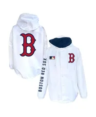 ミッチェルネス メンズ アウター ジャケット・ブルゾン フーデッドジャケットール Mitchell Ness Mens White Boston Red Sox Big Tall FullSnap Hのサムネイル