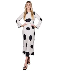 ウエアハウス レディース トップス ワンピース ドット柄 ドット マキシ Warehouse Womens Polka Dot Scoop Back Maxi Dress Ivory アイボリーのサムネイル