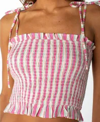 ロキシー レディース トップス シャツ フリル クロップド Roxy Womens Avalon Tube Ruffle Cropped Top Dewのサムネイル