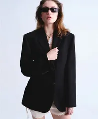 マンゴ レディース アウター ジャケット・ブルゾン ブレザー MANGO Selection Womens Fitted Suit Blazer Black ブラックのサムネイル