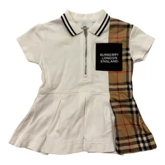  BURBERRY バーバリー ワンピース ノバチェック 半袖 ハーフジップ ベビー68cm 6M【C477】のサムネイル