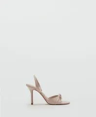 マンゴ レディース シューズ サンダル ヒール MANGO Womens Bow Detail Strappy Heeled Sandals Nudeのサムネイル