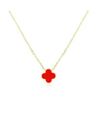 ザ・ラブリー レディース アクセサリー ネックレス・チョーカー・ペンダントトップ レース The Lovery Coral Single Clover Necklace Coral コーラル