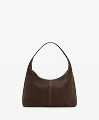 マンゴ レディース バッグ スエード MANGO Womenstitching Suede Shoulder Bag Brown ブラウンのサムネイル