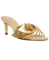 アレッツォ レディース シューズ サンダル Arezzo Womens Viola Mid Stiletto Sandals Ouroのサムネイル