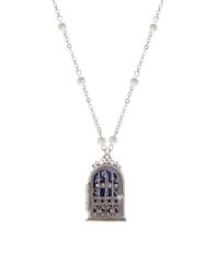 심볼즈 오브 페이스 레이디스 액세서리 목걸이 초커 펜던트 탑 레이스 Symbols ofaith Silver Tone Bluenamel Cross House L