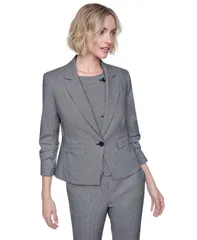 ダナ キャラン ニューヨーク レディース アウター ジャケット・ブルゾン プチ ブレザー DKNY Petite Houndstooth OneButtonotch Collar Blazer Blaのサムネイル